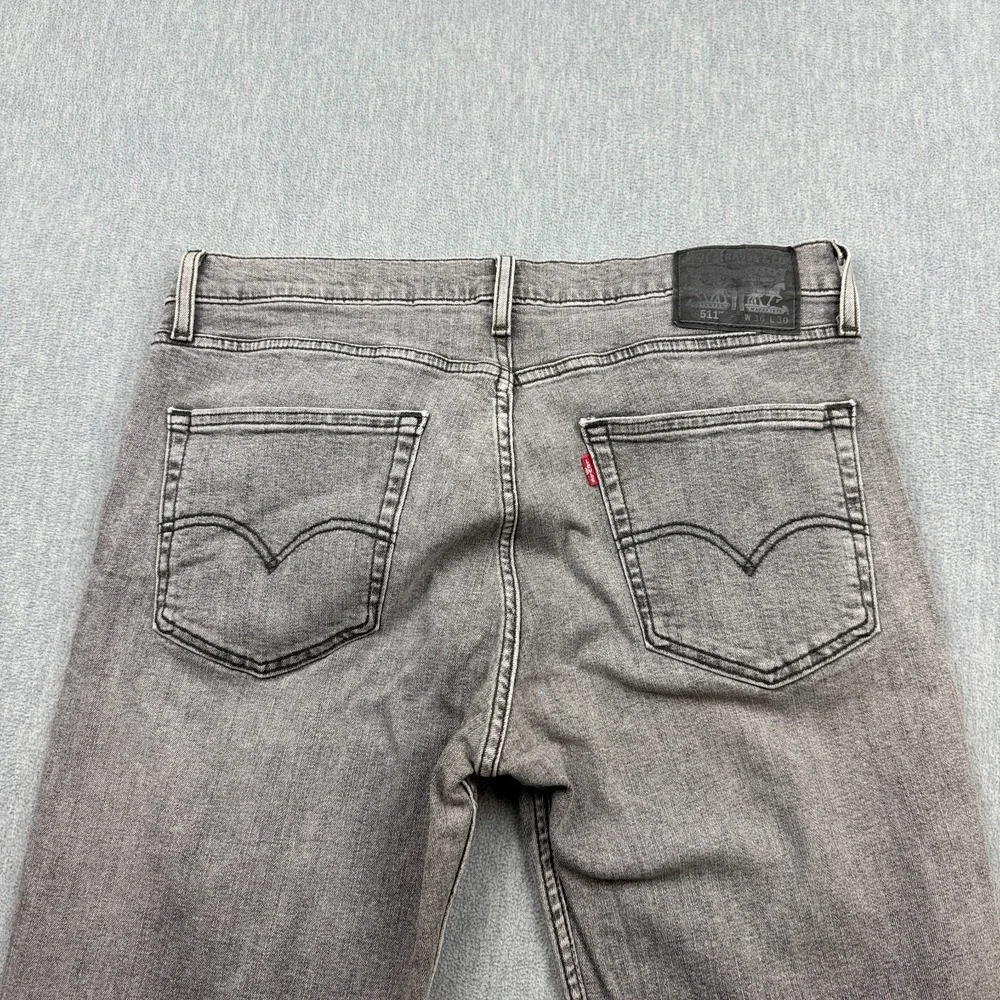 Levis 511 Jeans Mens 36x30 Gray Slim Fit Utility Straight Denim Pants Workwear